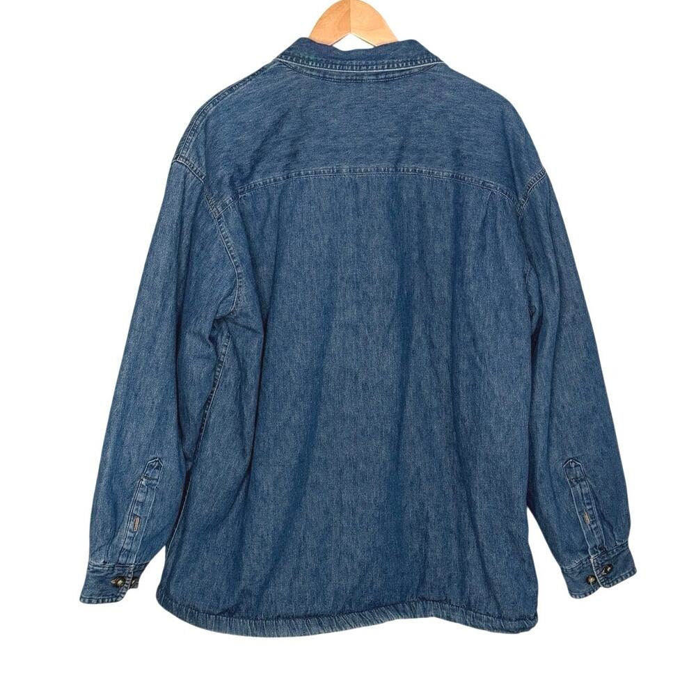 St. John’s Bay vintage style denim Shacket with brown fleece size XL - Picture 5 of 5